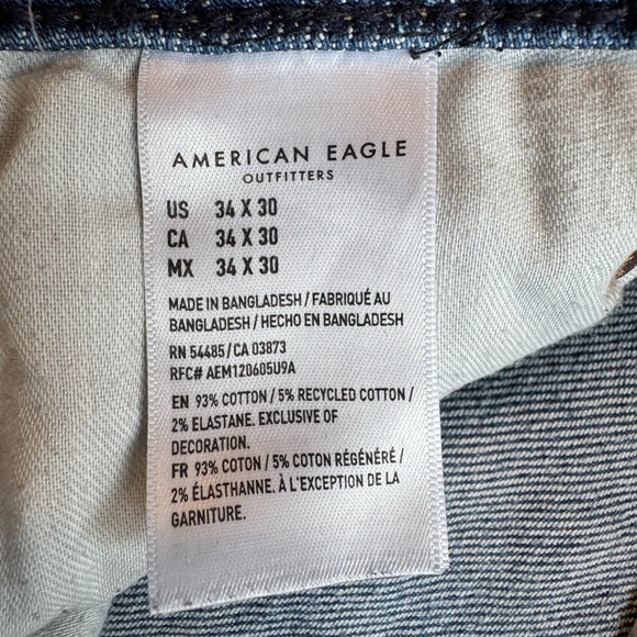 American Eagle Outfitters Blue Straight Jeans Classic 90's Style MEN'S 34x30 #V - Picture 8 of 8